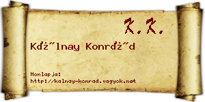 Kálnay Konrád névjegykártya